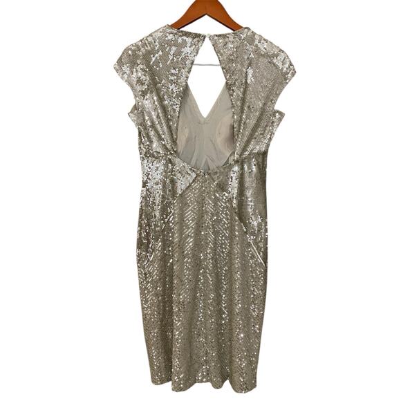 Escada Deienna Sequin Cocktail Dress US 6 100% Silk Open Back Formal Glam Party - Picture 3 of 16
